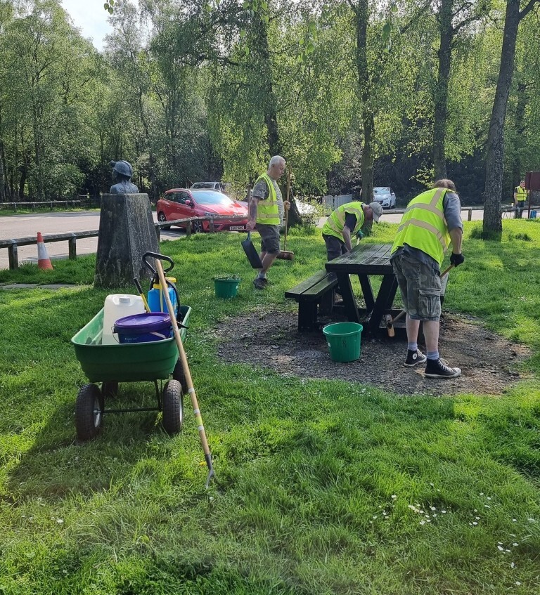 Maintaining picnic benches